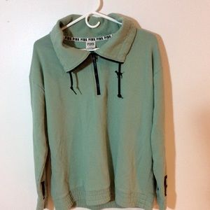 PINK half zip women sweatshirt